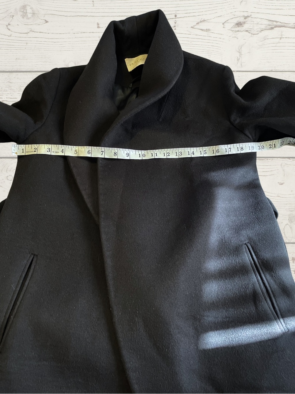Vintage FLEURETTE Women's Black Wool Cashmere Shawl Collar Wrap Belted Coat Sz 6 - Picture 10 of 17